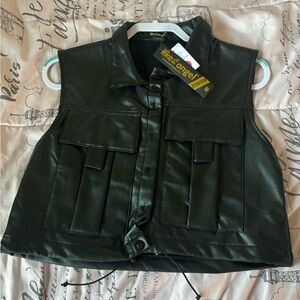 Like an Angel Black Faux Leather Jacket